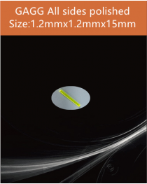 GAGG Ce scintillation crystal, GAGG Ce crystal, GAGG scintillator, Ce:Gd3Al2Ga3O12 crystal, 1.2X1.2X15mm